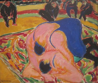 Worstelaars in een circus door Ernst Ludwig Kirchner